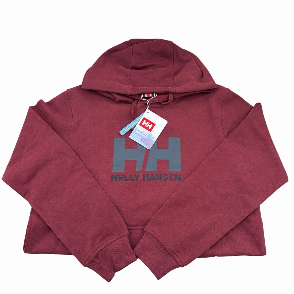 Helly-Hansen‎ Men's M Burgundy HH Embroidered Logo Hoodie 2.0 Organic Cotton